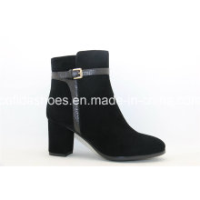 Classic Designs Chunky Heel Lady Leather Sexy Boots